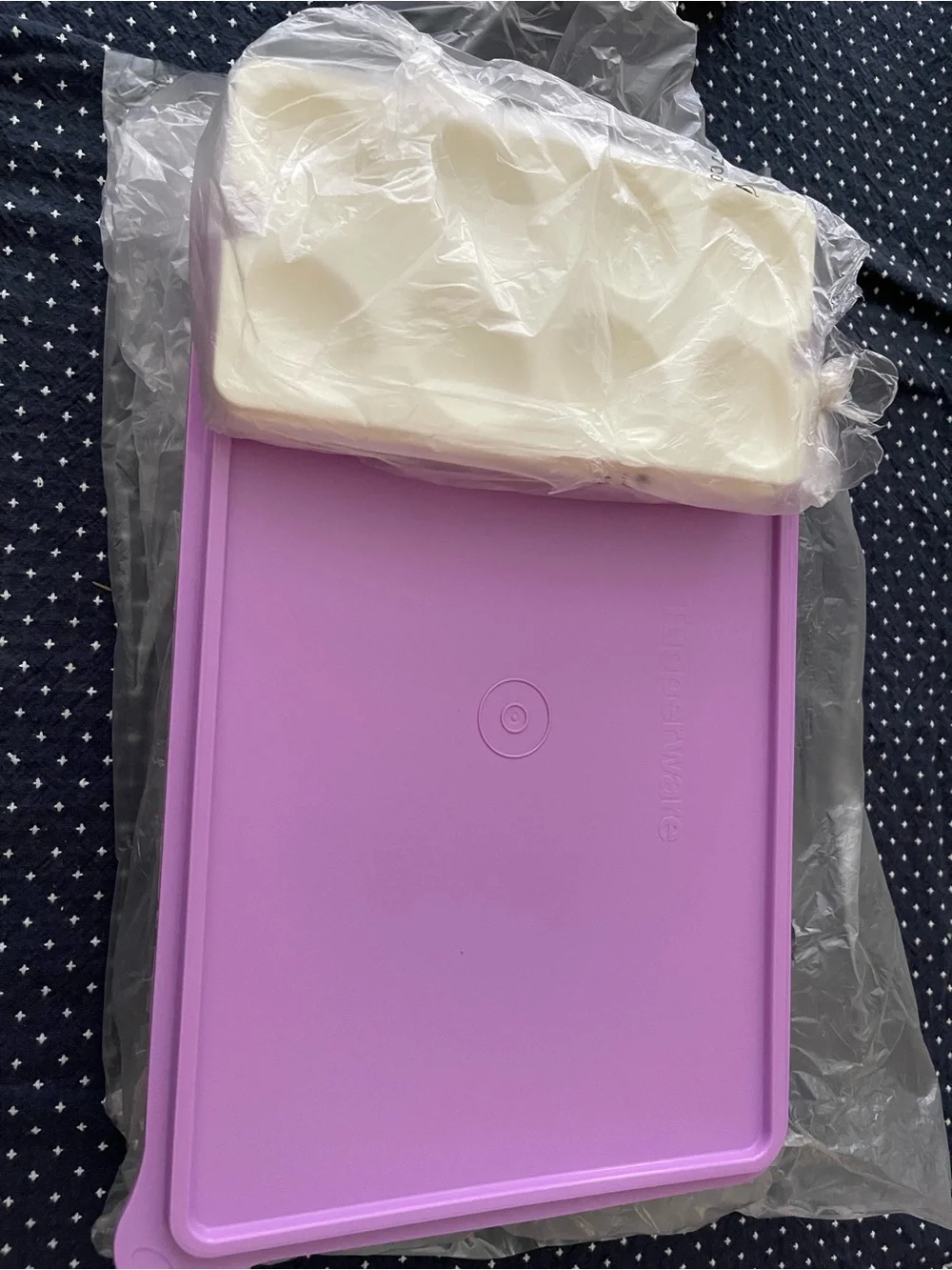 Tupperware Purple Food Storage snack n stor Tray with White egg Insert